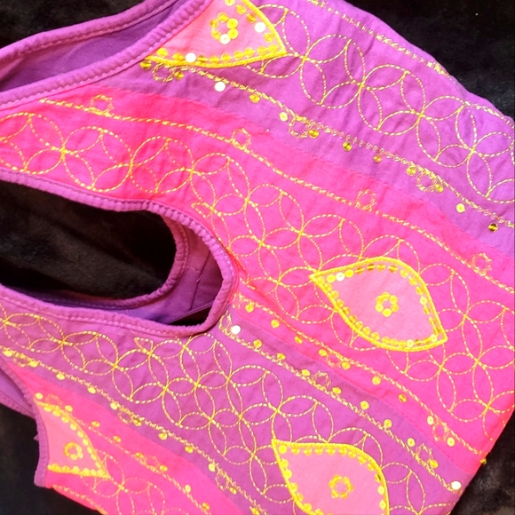 UNIQUE HAND MADE HOBO BOHO PINK AND PURPLE SEQUINS ACCENT TOTE MINT CONDITION - Picture 6 of 13